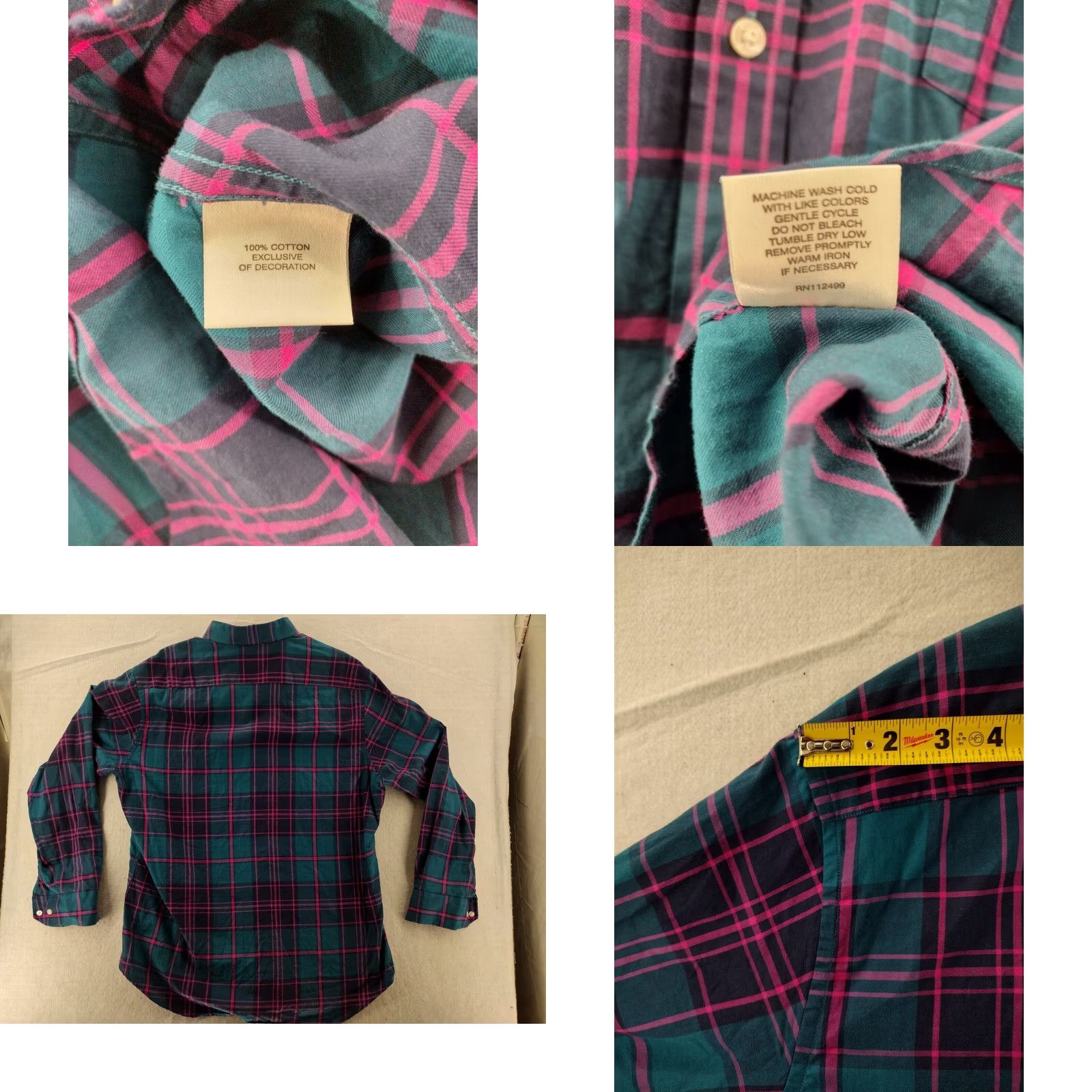 Tailorbyrd Tailorbyrd Mens XL Plaid Button Down 90s Style Cotton Shirt Blue Size US XL / EU 56 / 4 - 8 Thumbnail