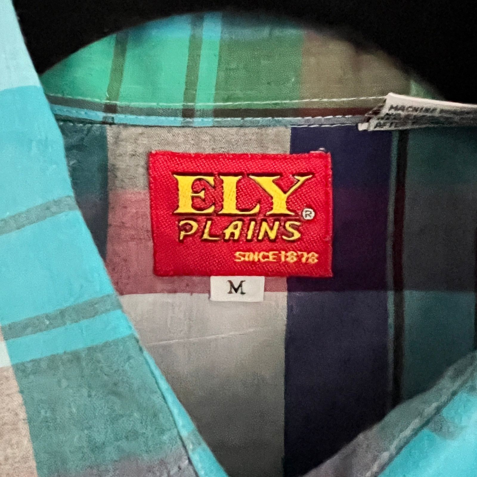 Vintage VTG ELY Plains Men's SS Blue Plaid Pearl Snap Shirt M 21x30 Size US M / EU 48-50 / 2 - 3 Thumbnail