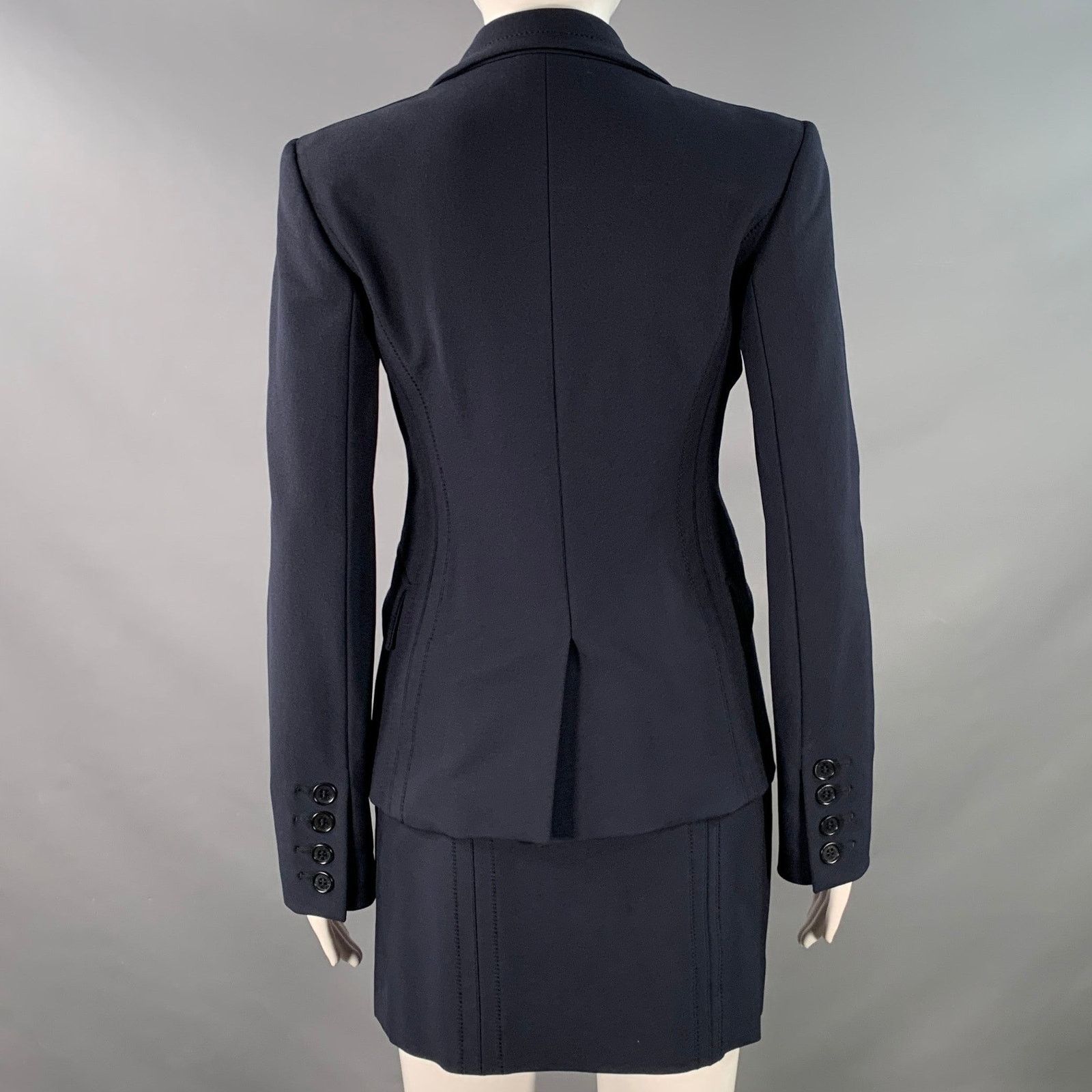 Other Navy Polyamide Blend Single Breasted Blazer Mini Skirt Set Size 27" / US 4 / IT 40 - 3 Thumbnail