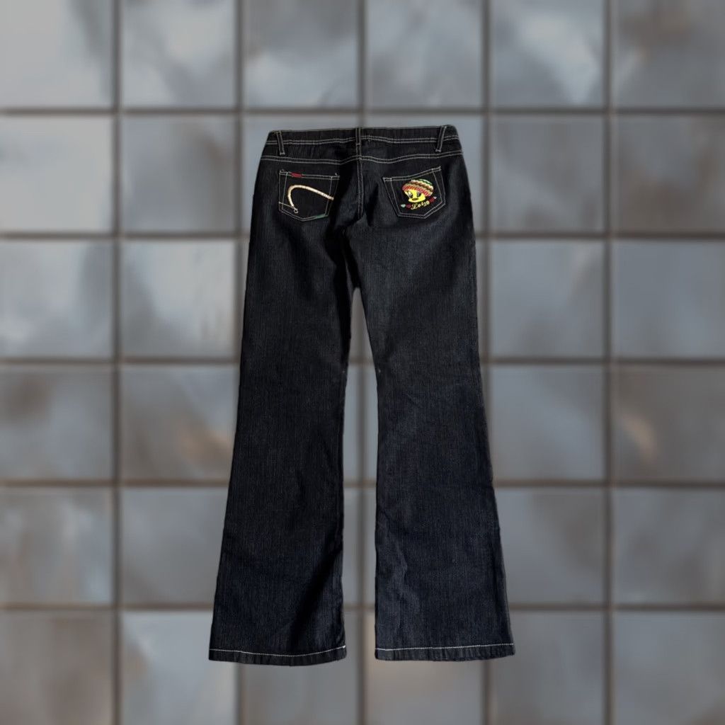 Denime VINTAGE 90’s Lot 29 Black Denim Flared Embroidered Jeans Women 9 32x31 Size 30" / US 8 / IT 44 - 1 Thumbnail