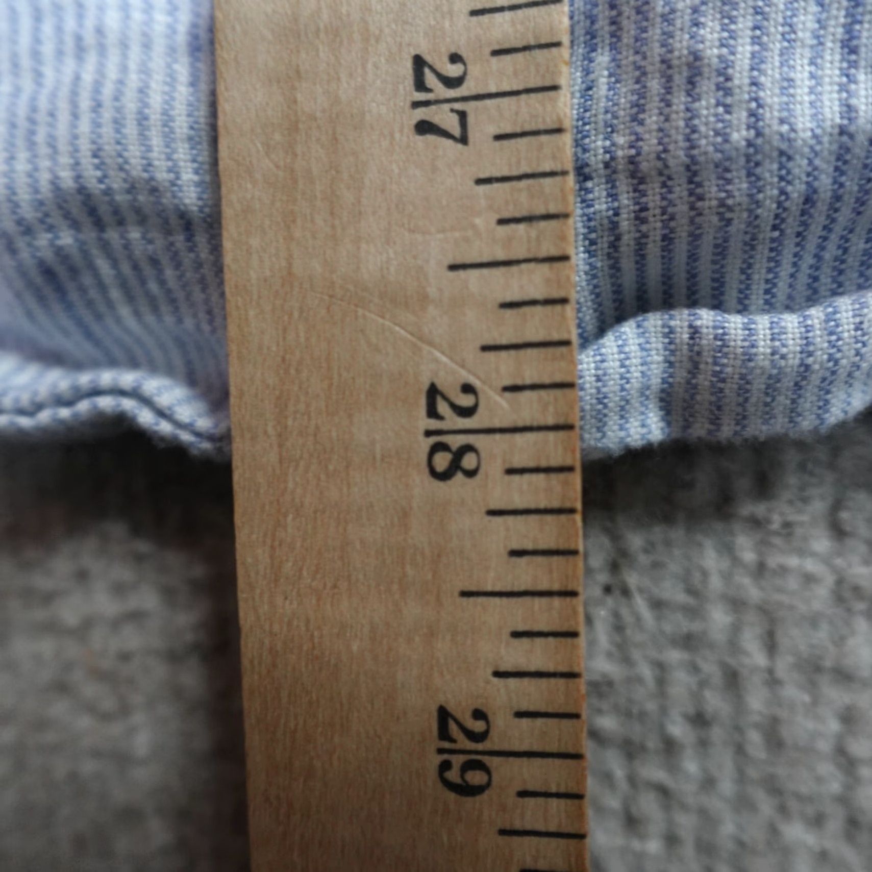 J.Crew J.Crew Mens Shirt XL Blue Hickory Stripe Linen Slim Button-Up Long Sleeve Indented Navy? Size US XL / EU 56 / 4 - 5 Thumbnail
