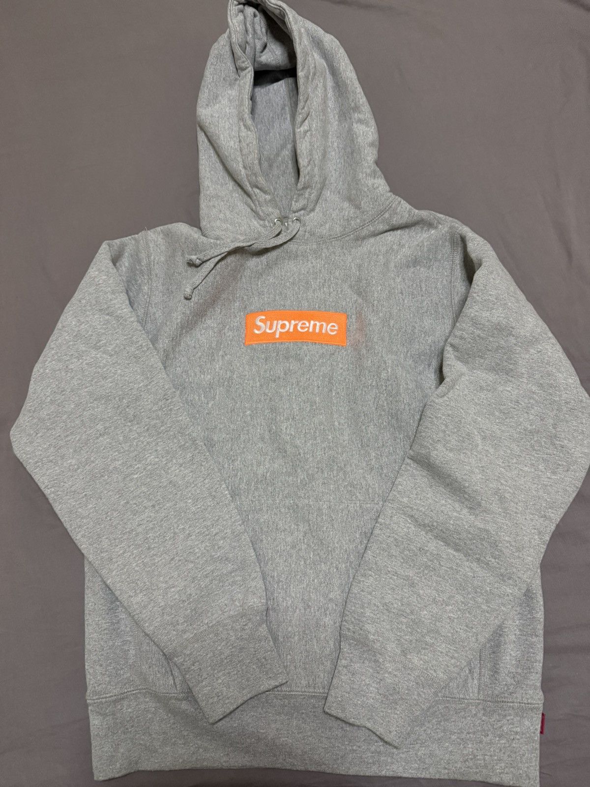Supreme 17aw オレンジ ボックス ロゴ box logo 灰 グレー c57b80734e7e1c5eeb36c6fcfb6846