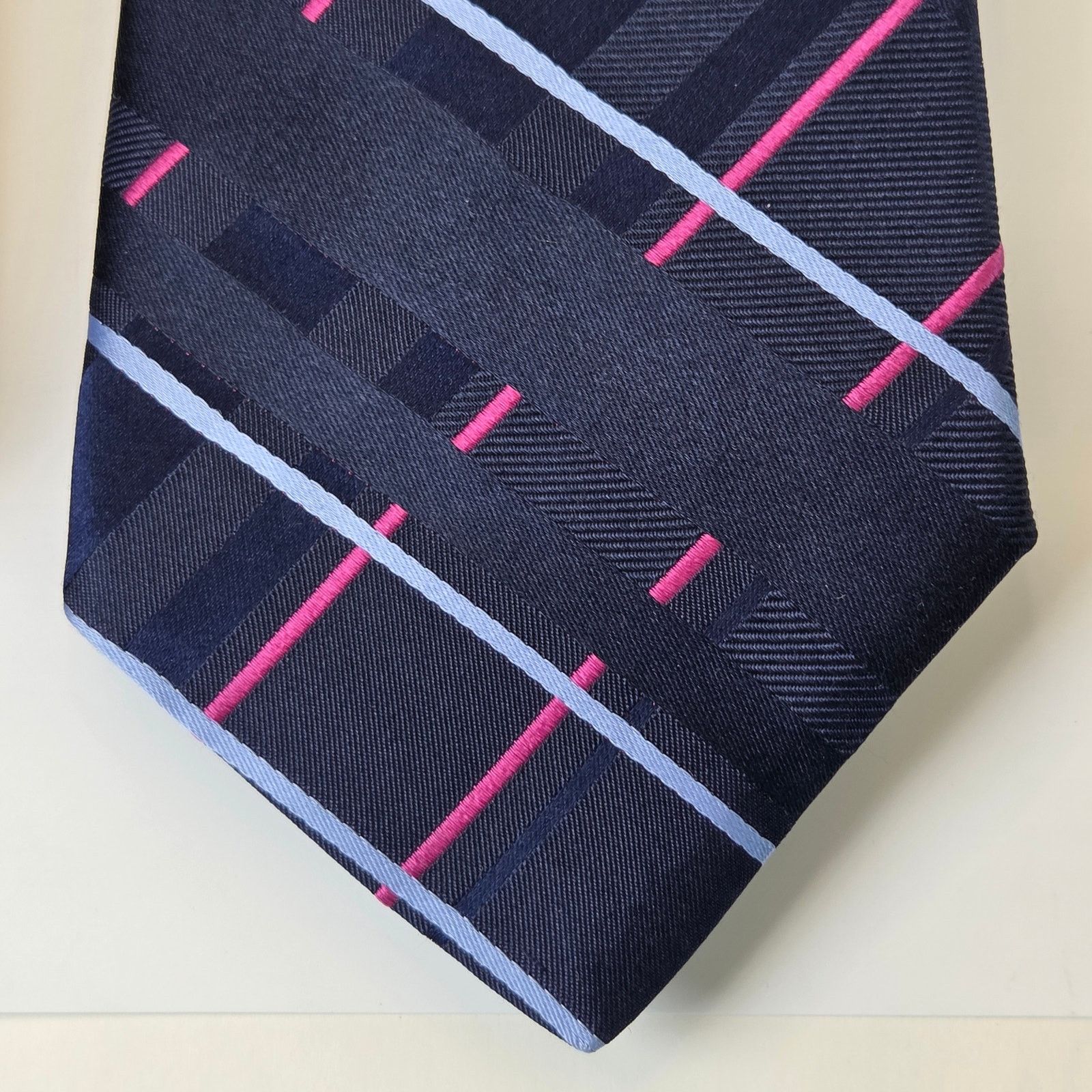Tommy Hilfiger Tommy Hilfiger Silk Tie Lot Navy Blue USA 3.75 Contrast Tips Size ONE SIZE - 5 Thumbnail