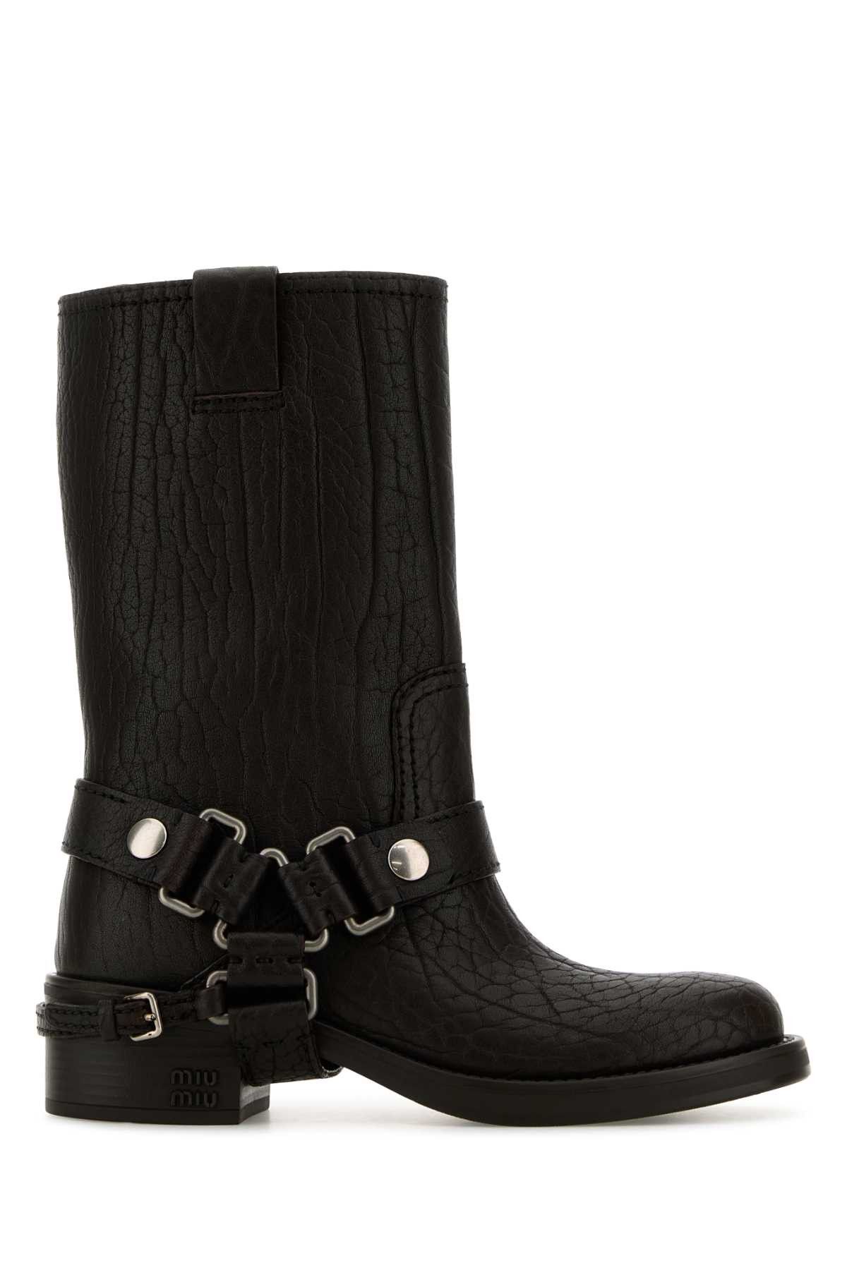 Miu Miu Dark Brown Leather Ankle Boots Size US 9 / IT 39 - 1 Thumbnail