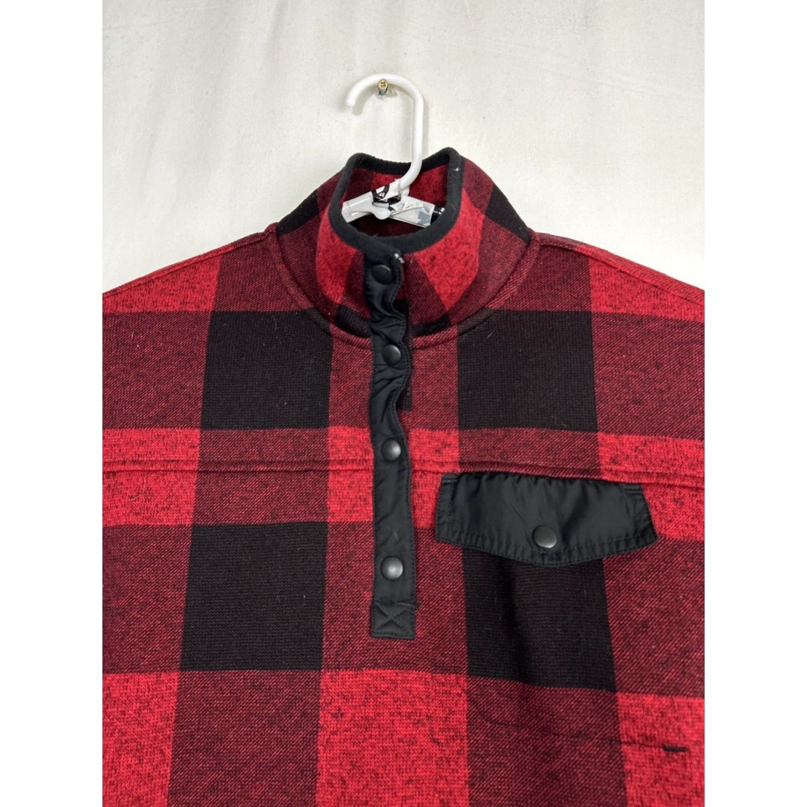 Eddie Bauer Eddie Bauer Womens XS Sweater Plaid 1/4 Snap Pullover Black Red Lumberjack (Colorful) Womens XS Pullover Sweater Size XS / US 0-2 / IT 36-38 - 3 Thumbnail