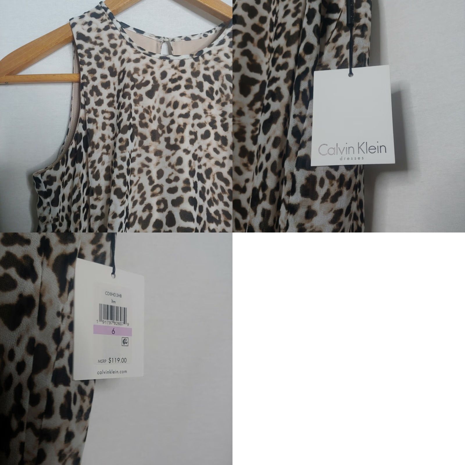 Calvin Klein Calvin Klein Shift Dress Size 6 Sleeveless Leopard Print Beige/Brown Women Everyday lightweight Size M / US 6-8 / IT 42-44 - 8 Thumbnail