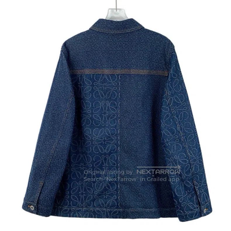 Loewe Loewe Dark Blue Logo Printed Cotton Collar Single Breasted Size XS / US 0-2 / IT 36-38 - 2 Thumbnail