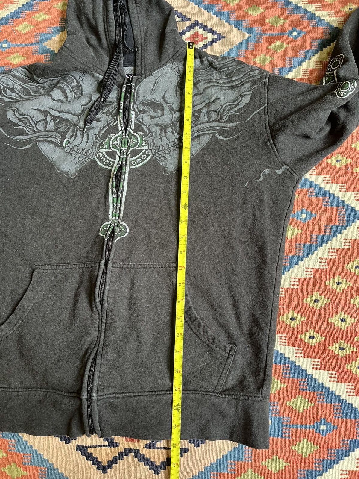 Affliction VTG Y2k MMA Elite skull and cross Black zip up Hoodie medium Size US M / EU 48-50 / 2 - 9 Thumbnail