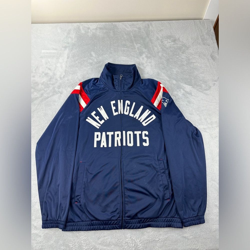 NFL New England Patriots full zip embroidered blue jacket men's Size US L / EU 52-54 / 3 - 1 Thumbnail