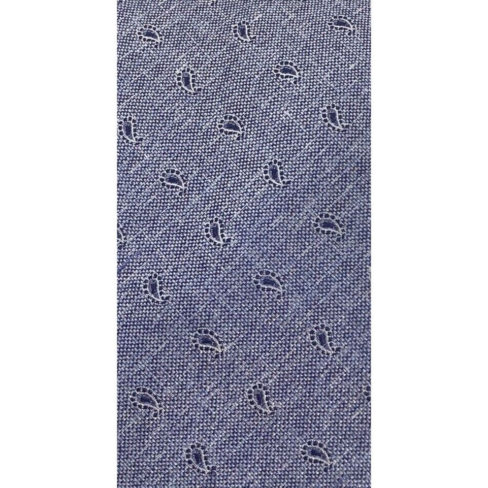Jack Victor $89.5 JACK VICTOR XL Blue Paisley Luxury Silk Blend Tie Ital Size ONE SIZE - 5 Thumbnail