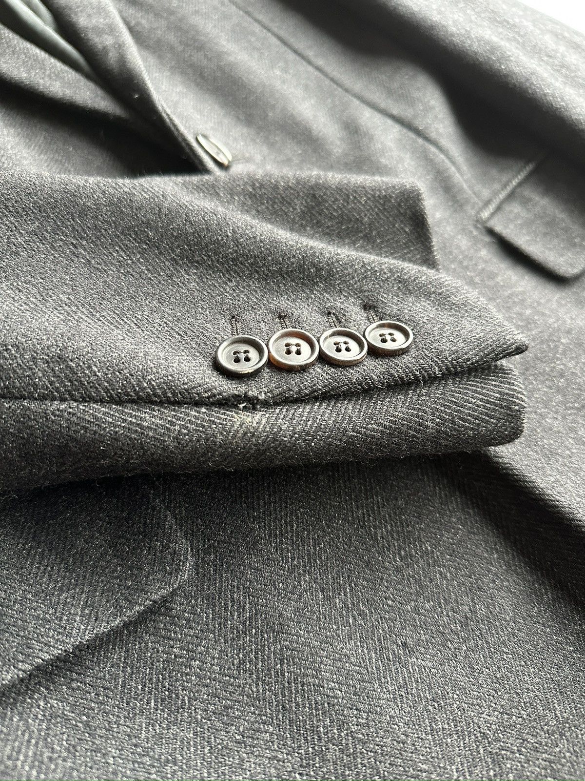 Dior × Hedi Slimane Dior Homme AW01 “Solitaire” lambskin collar wool long coat Size US M / EU 48-50 / 2 - 8 Thumbnail