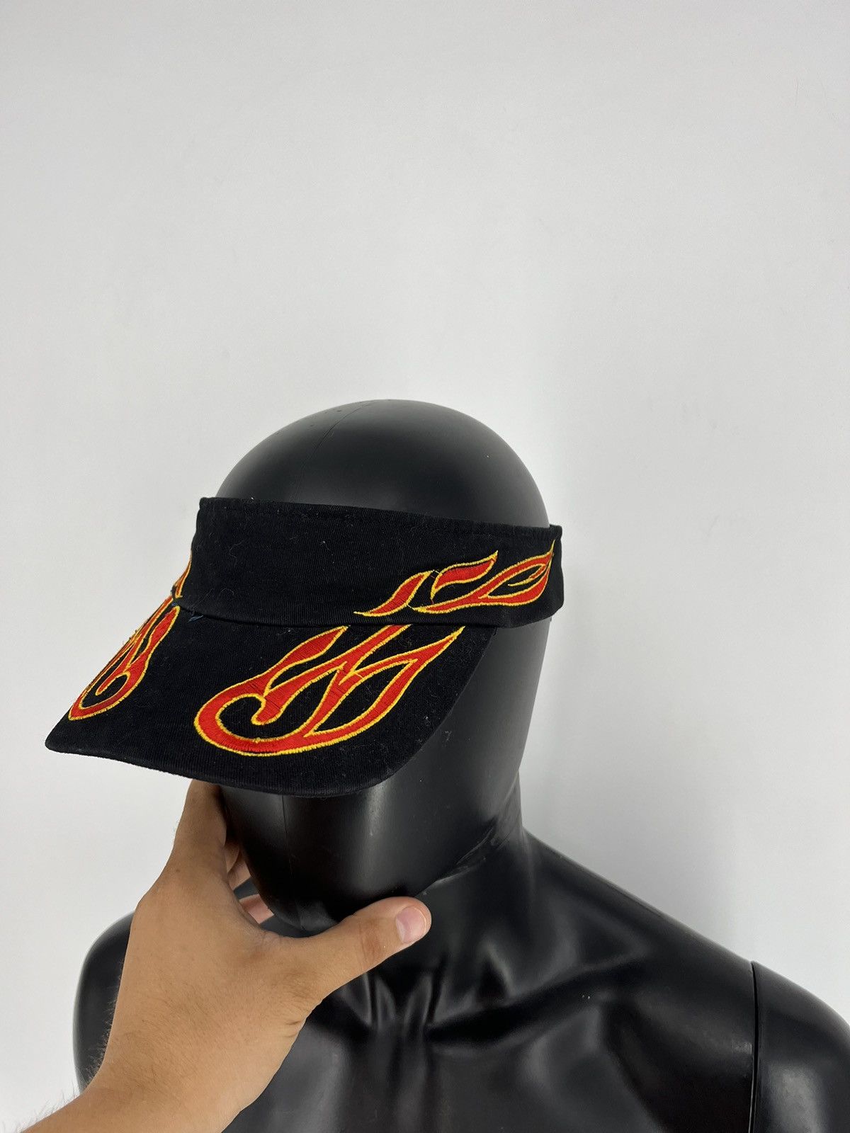 Japanese Brand Vintage Y2K Yellow & Red Flame Visor hat Cap Streetwear Styl Size ONE SIZE - 2 Thumbnail
