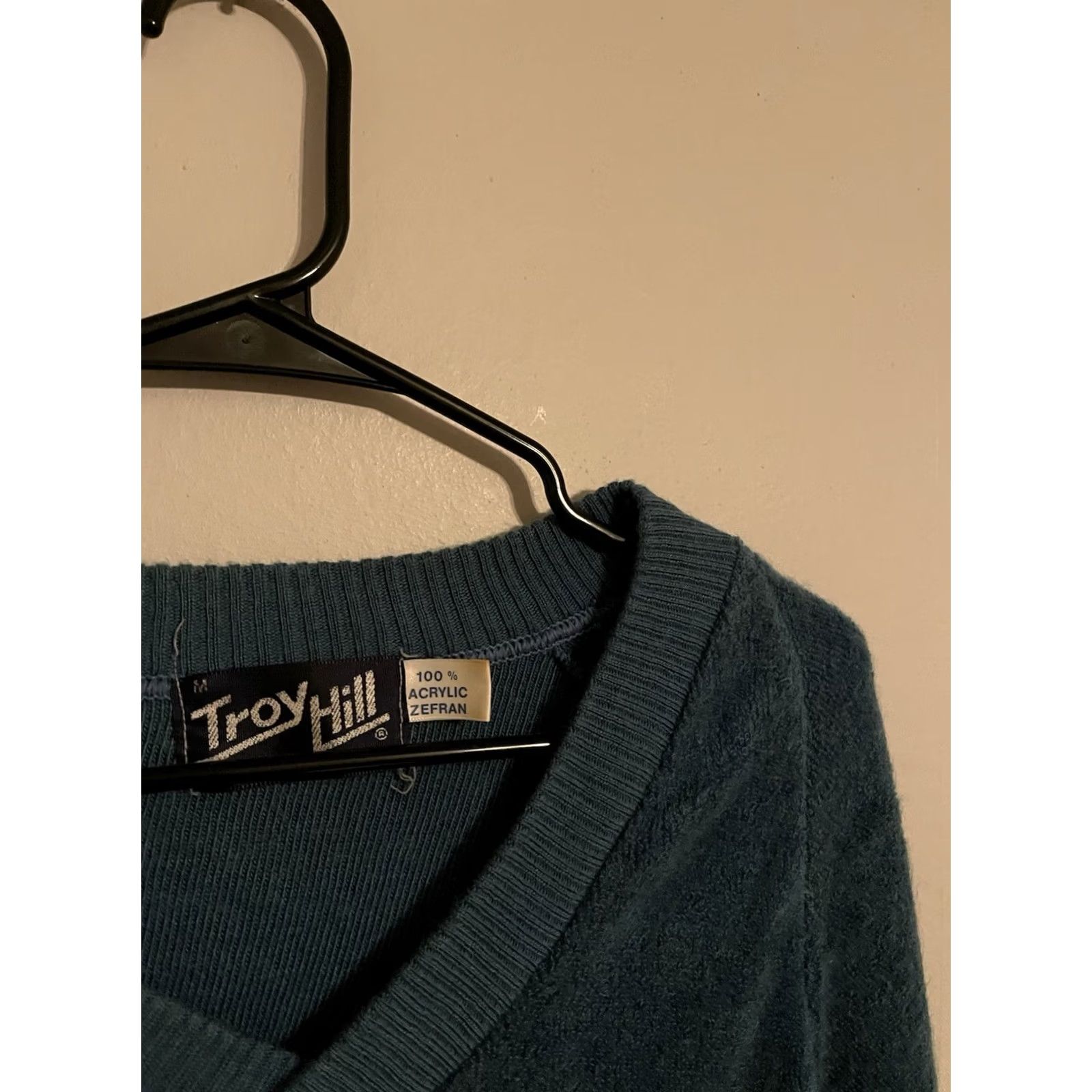 Vintage VINTAGE Troy Hill Sweater Mens Medium Blue Acrylic USA Zefran Terry Cloth 80's Size US M / EU 48-50 / 2 - 2 Thumbnail
