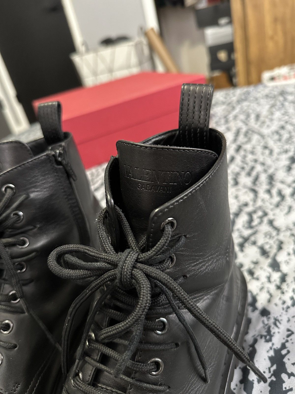 Valentino Valentino Garavani Men Combat Leather Boot Size US 8 / EU 41 - 4 Thumbnail