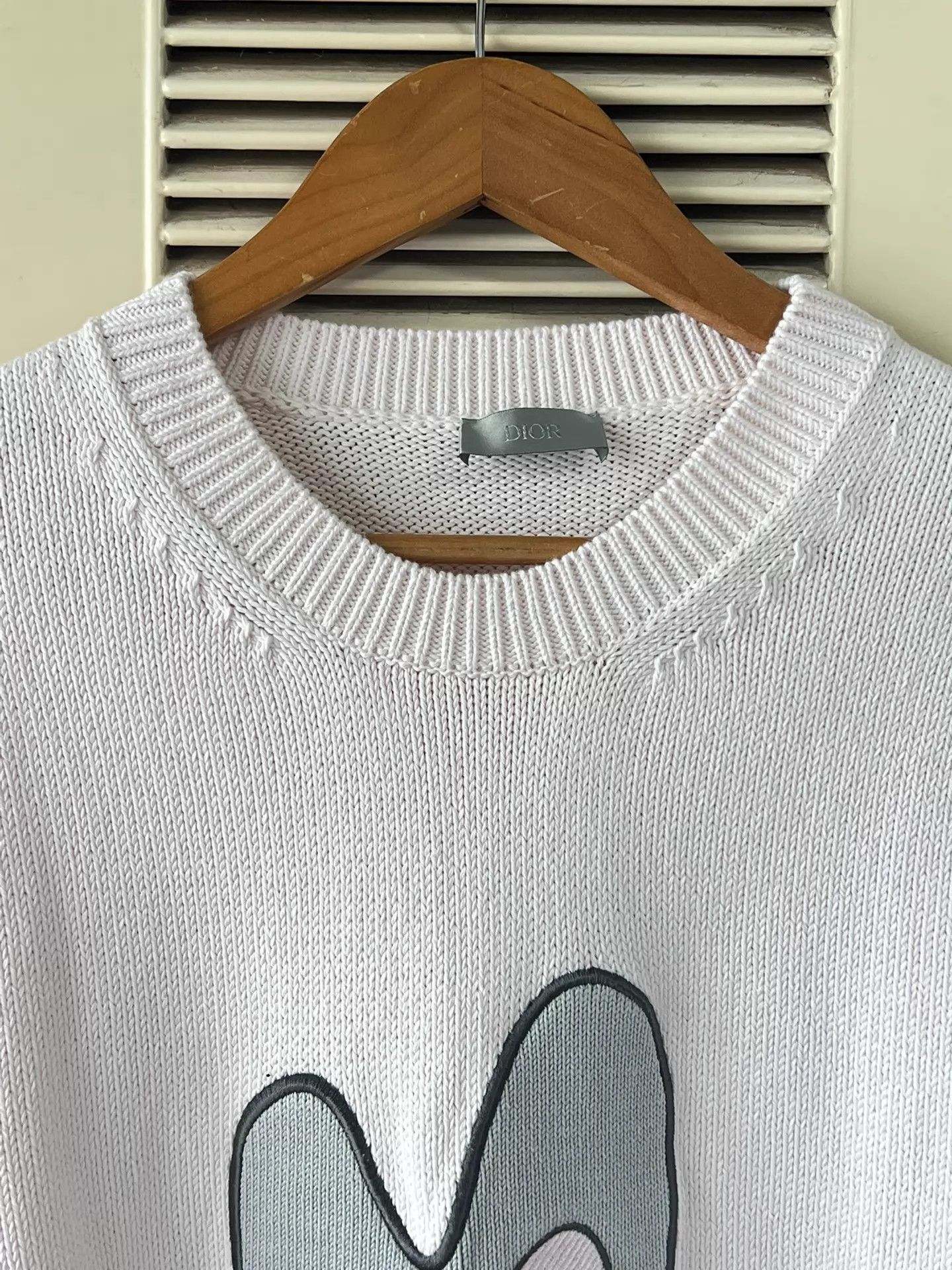 Dior DiorxArtistShort-SleeveKnitTopSGrayEmbroideredLogo Size S / US 4 / IT 40 - 3 Thumbnail