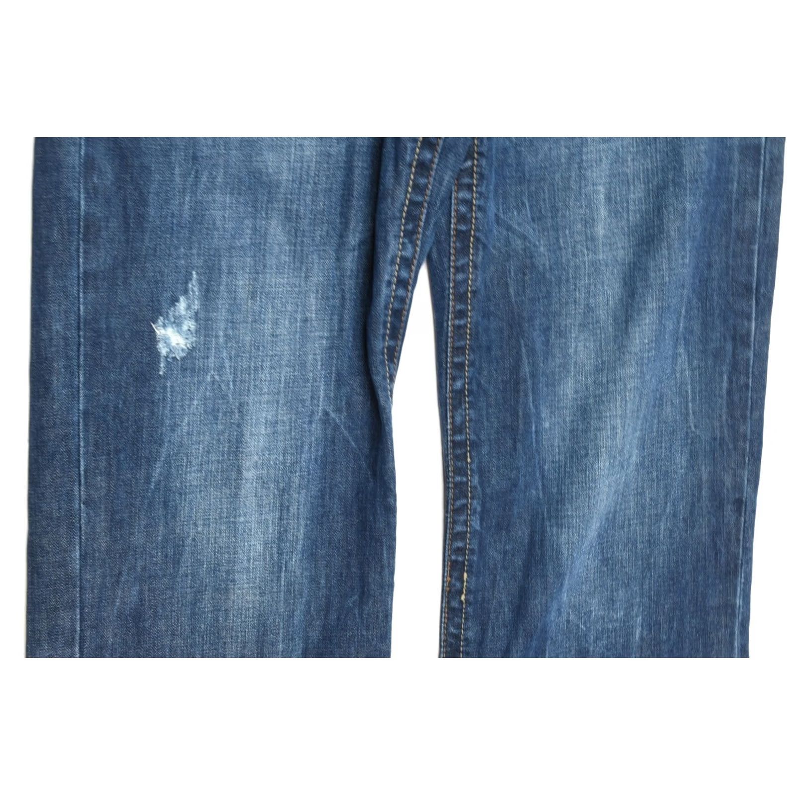 Stetson Stetson Jeans Mens 34x32 Blue Modern Fit Straight Denim Distressed 5-Pocket Design Jeans Mens Size US 34 / EU 50 - 4 Thumbnail