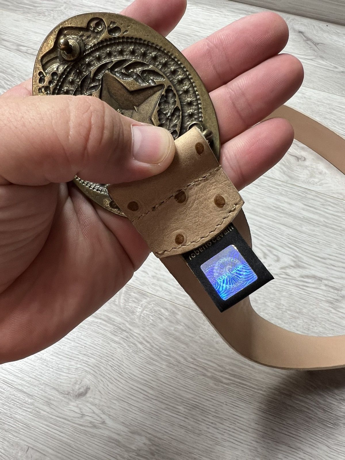 Just Cavalli × Vintage Y2K Just Cavalli Leather Belt With Large Star Buckle Size ONE SIZE - 6 Thumbnail