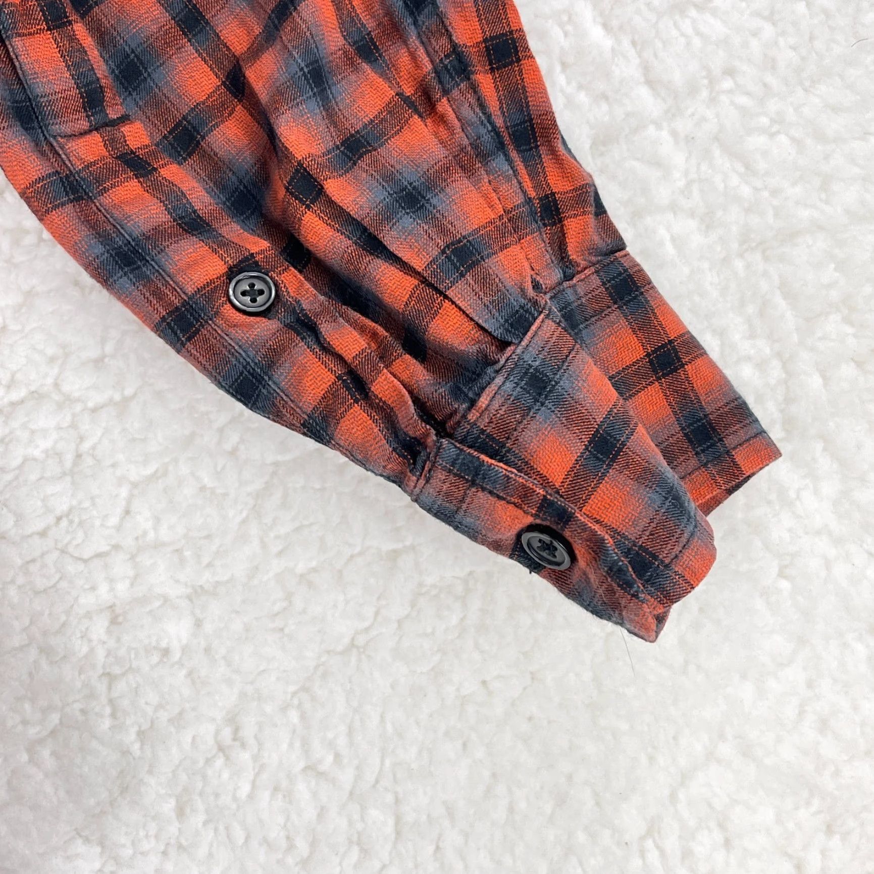 Diesel Diesel Button-Up Shirt Mens Large Orange Plaid Long Sleeve 100% Cotton Size US L / EU 52-54 / 3 - 6 Thumbnail