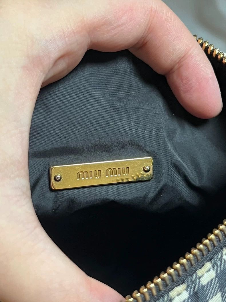 Prada Miumiu Checkered Bag Personal Use Sold As Is-2506 Size ONE SIZE - 9 Thumbnail