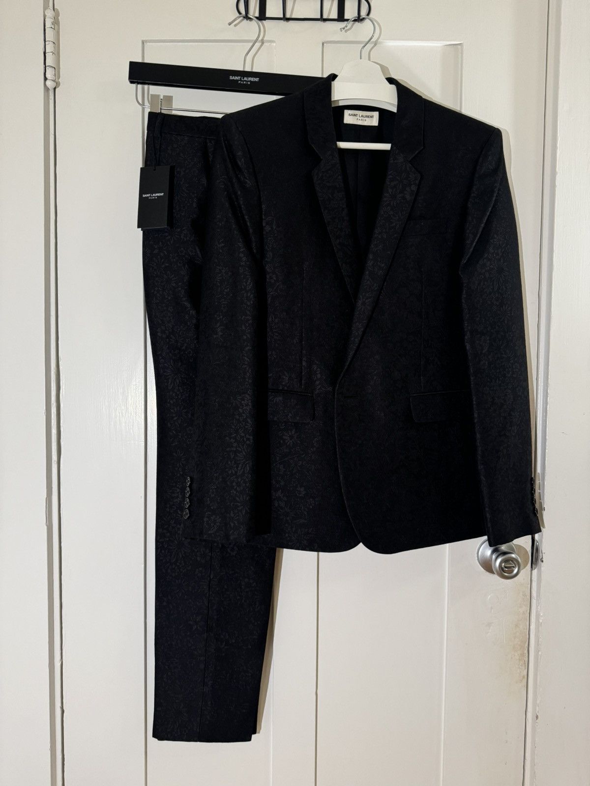Saint Laurent Paris Saint Laurent SS20 Floral Jacquard Blazer Jacket + Pants Size 48R - 2 Thumbnail