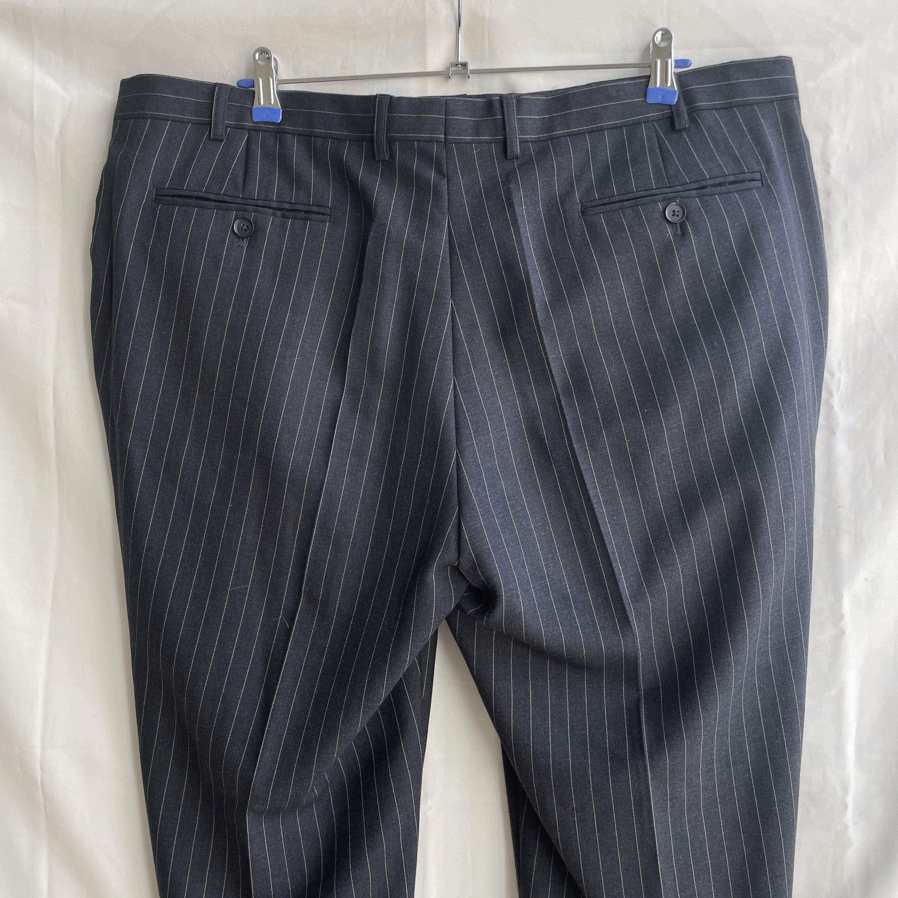 Other Brook Taverner Charcoal Gray Pinstripe Wool Suit Size 48S - 11 Thumbnail
