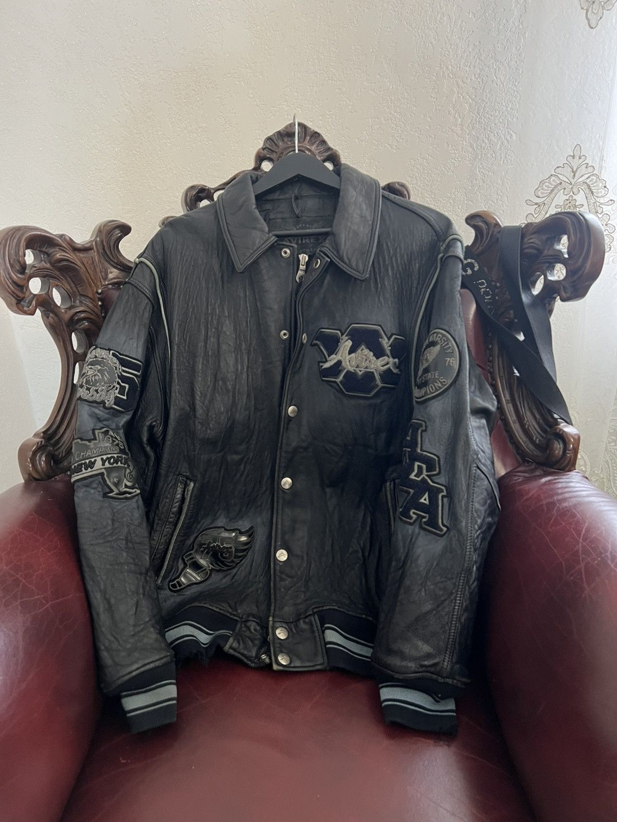 Vintage 90s Avirex Leather Racing Boxy Jacket