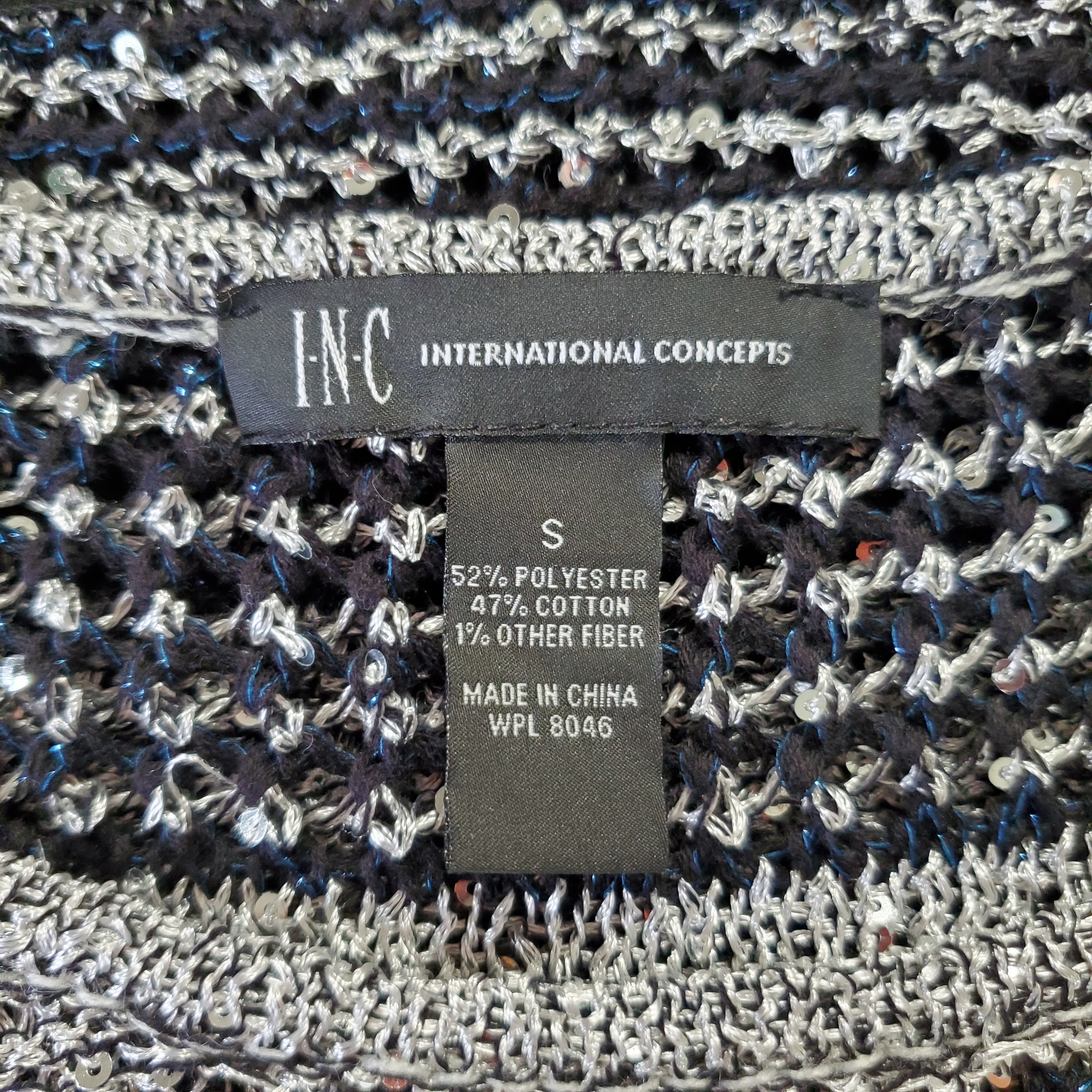 I.N.C INC International Size S Knit Sweater Striped Silver Black Size S / US 4 / IT 40 - 8 Thumbnail