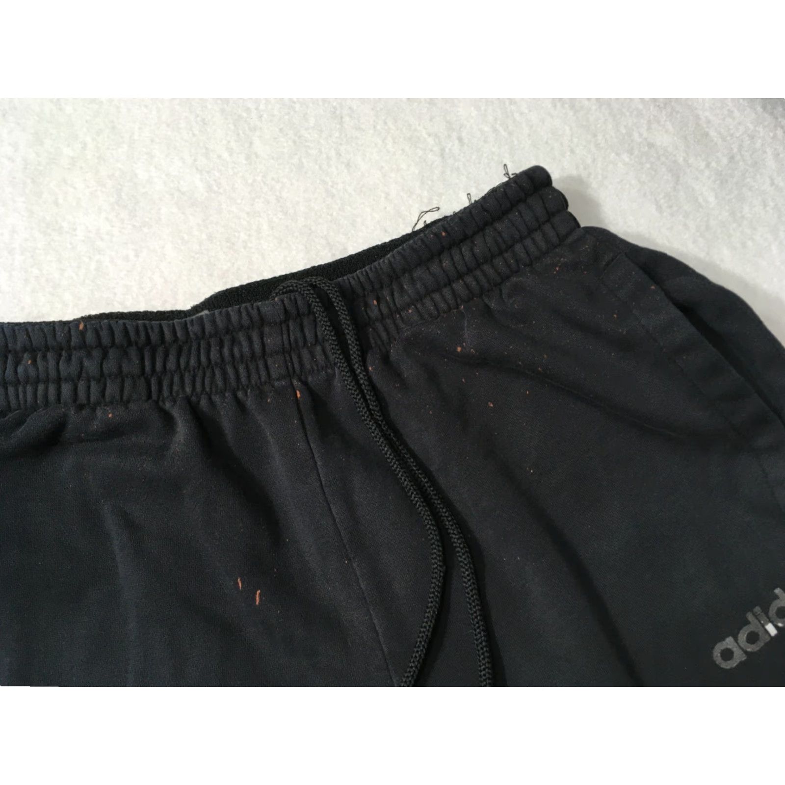 Adidas VINTAGE Adidas Tracks Pants Black Adults L Regular Straight Classic Waist 30” Distressed Spots Logo Size US 33 - 6 Thumbnail