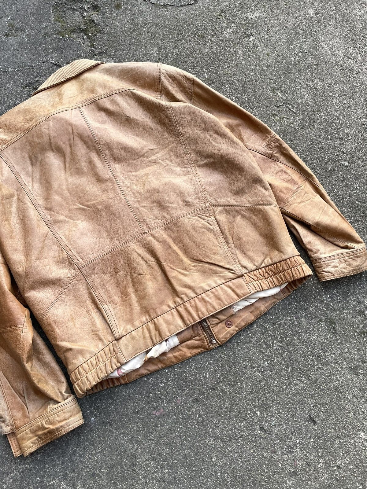 Vintage Washed Brown Retro 90s Genuine Real Leater Bomber Punk Rock Size US XL / EU 56 / 4 - 10 Thumbnail