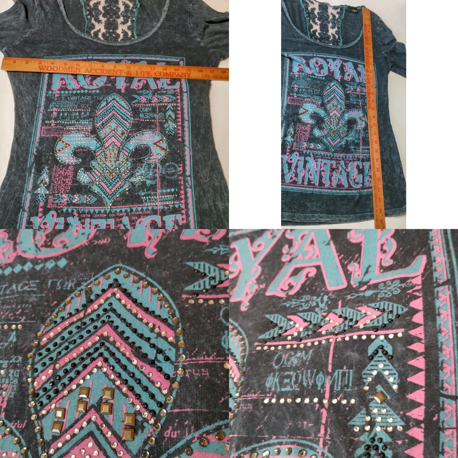 Vintage VINTAGE Daytrip Long Sleeve Shirt Women L Blue Fleur Dis Lis Y2K Casual Knit Cotton Blend Size L / US 10 / IT 46 - 8 Thumbnail