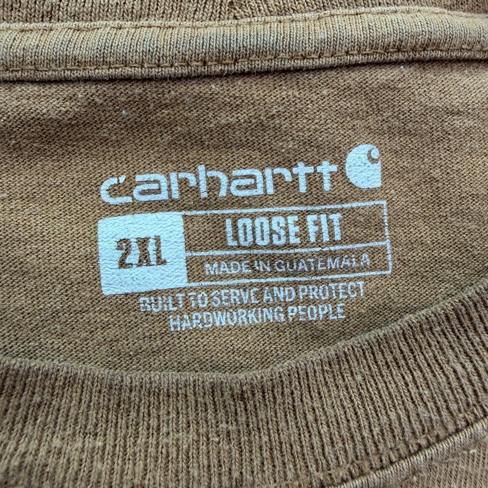Carhartt Carhartt K87 Brown Pocket T Shirt Loose Fit Work Tee 2XL Size US XXL / EU 58 / 5 - 4 Thumbnail