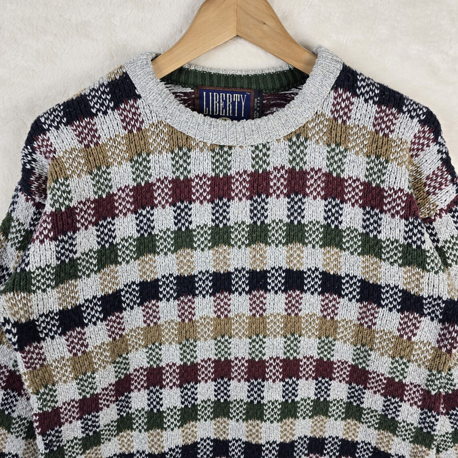 Liberty Vtg 90s Liberty Men's Heavyweight Knit Sweatshirt Sz Medium Size US M / EU 48-50 / 2 - 3 Thumbnail