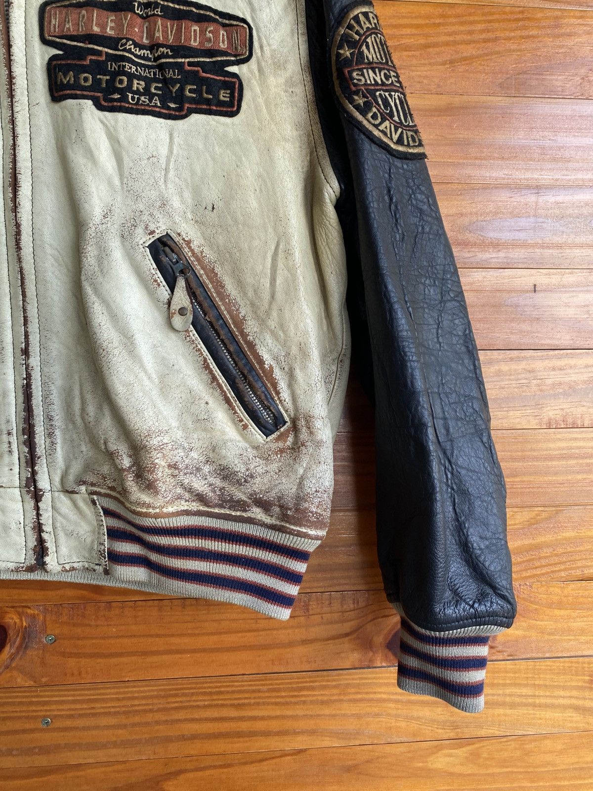 Harley Davidson Vintage Harley-Davidson Leather Distressed Biker Jacket Size US L / EU 52-54 / 3 - 6 Thumbnail