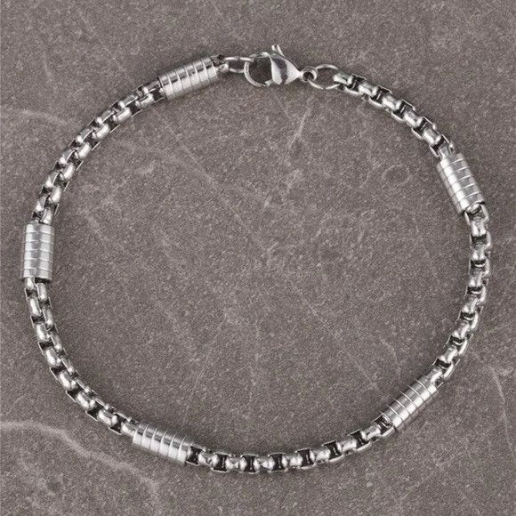 Other Men Simple Style Stainless Steel Link Chain Bracelet Size ONE SIZE - 3 Thumbnail