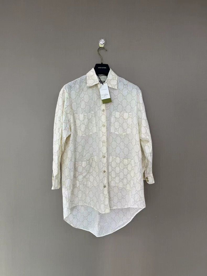 Gucci Gucci Hollow-out double G full-print logo shirt 2503-Nextar Size XS / US 0-2 / IT 36-38 - 1 Thumbnail