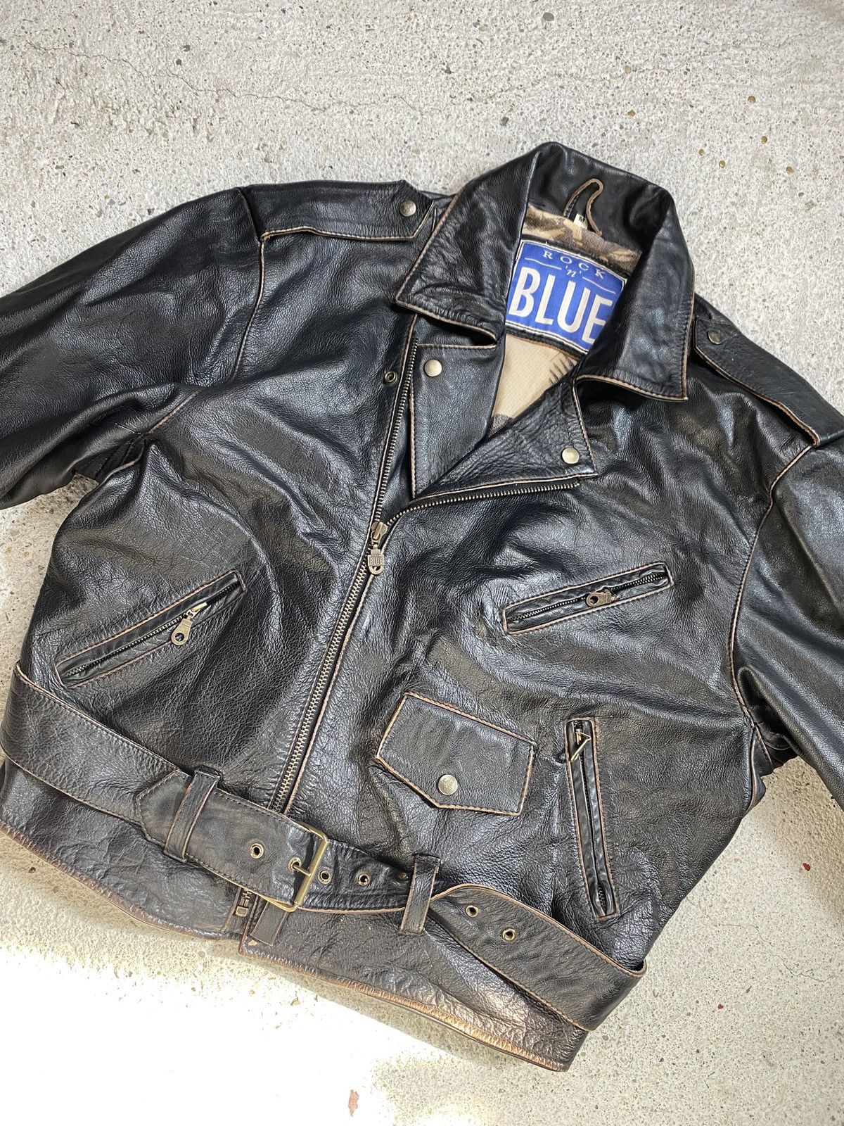 Japanese Brand Vintage biker leather jacket black assimetrical japan Size US M / EU 48-50 / 2 - 9 Thumbnail
