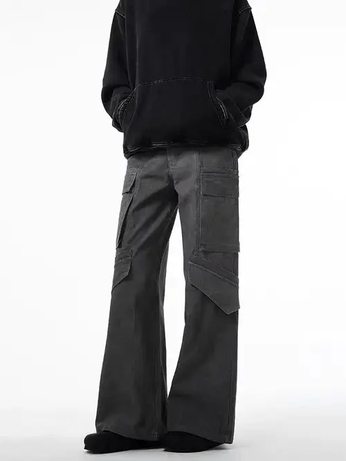 Japanese Brand × Vintage Retro grey cargo baggy casual trousers Size US 30 / EU 46 - 4 Thumbnail