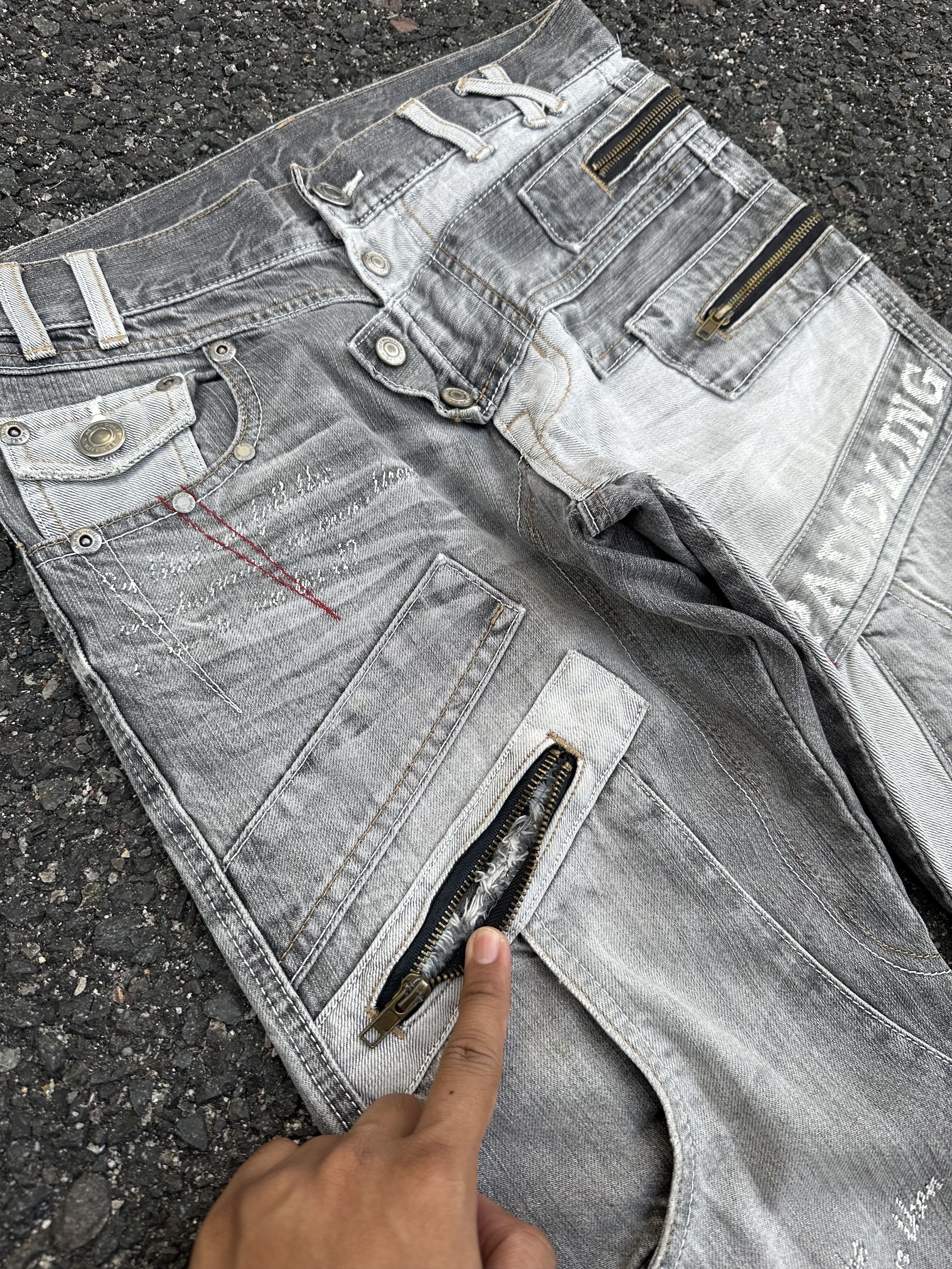 If Six Was Nine DENIM PANTS VINTAGE DOUBLE WAIST PUNK STYLE Size US 30 / EU 46 - 6 Thumbnail