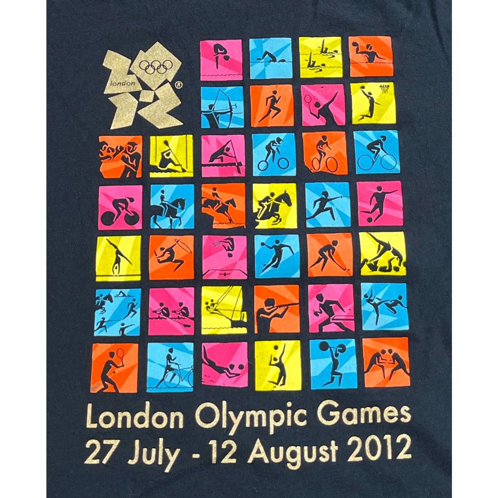 Adidas VINTAGE Adidas Men T-Shirt XL London 2012 Olympic Games Crew Neck Short Sleeve Black Cotton Sports Mens Size US XL / EU 56 / 4 - 3 Thumbnail