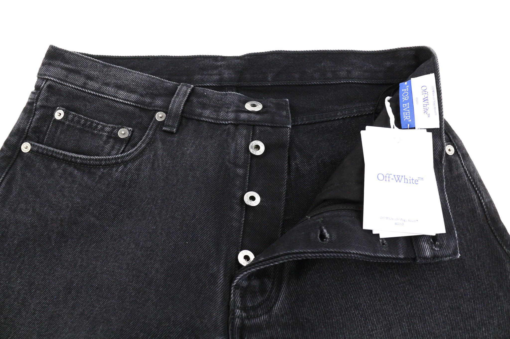 Off-White 30 Tapered 100% Cotton Vintage Black Buttoned 81878 Size US 30 / EU 46 - 4 Thumbnail