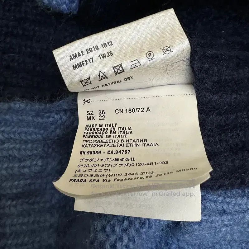 Miu Miu Miu Miu Blue Wool Sweater with Floral Print . Size XS / US 0-2 / IT 36-38 - 8 Thumbnail
