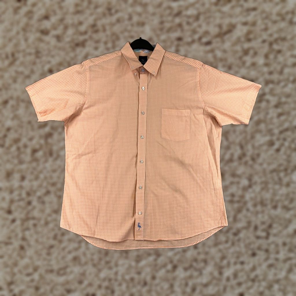 Tailorbyrd TAILORBYRD Shirt Mens XL Orange Plaid 100% Cotton Button-Up Golf Casual Workwear Mens, Classic, Designer, American, 90s Theme? Size US XL / EU 56 / 4 - 1 Thumbnail