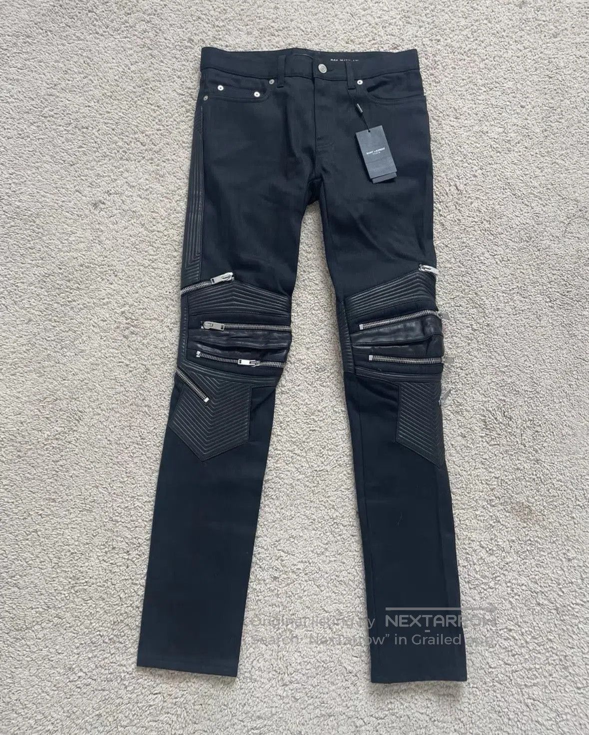 Saint Laurent Paris black leather zippered skinny pants. Size US 30 / EU 46 - 1 Thumbnail