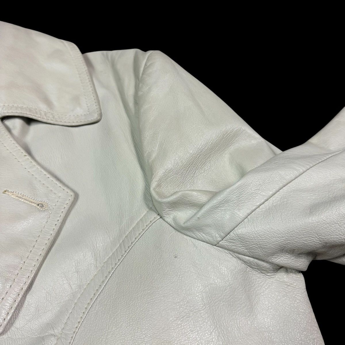 Vintage Vintage GraIs White Trench Coat Leather Jacket Men's 44 Size US L / EU 52-54 / 3 - 3 Thumbnail