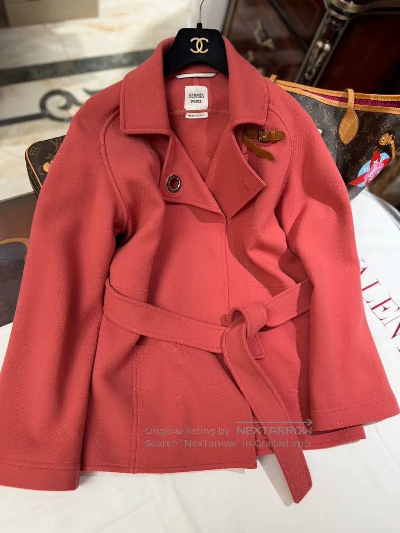 Hermes Hermes Wool Coat Belted Jacket Size XXS / US 00 / IT 34 - 4 Thumbnail