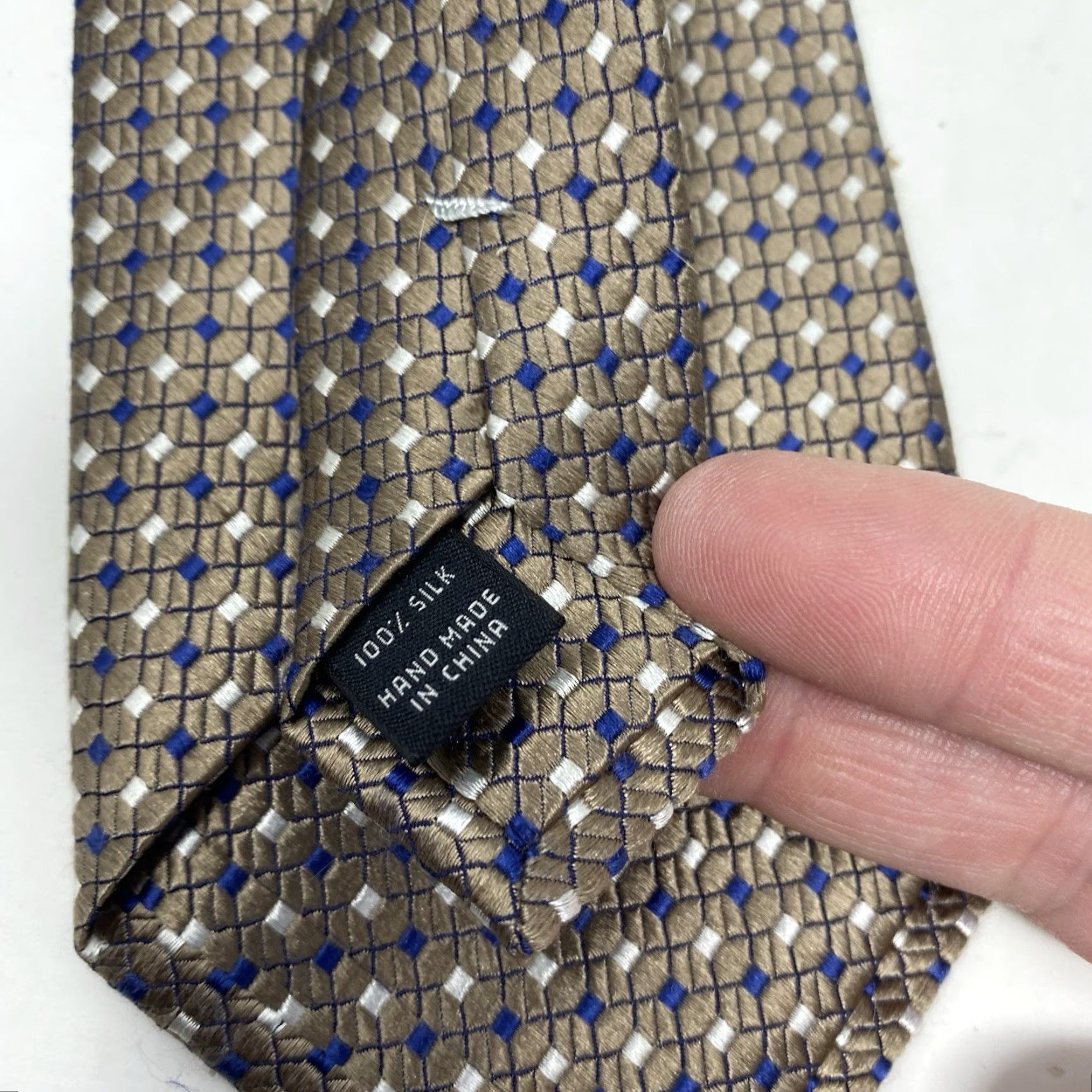 Jos. A. Bank Jos. A. Bank Men 100% Silk Necktie Brown Blue Geometric Classic 90s Y2K Retro Tie Size ONE SIZE - 5 Thumbnail