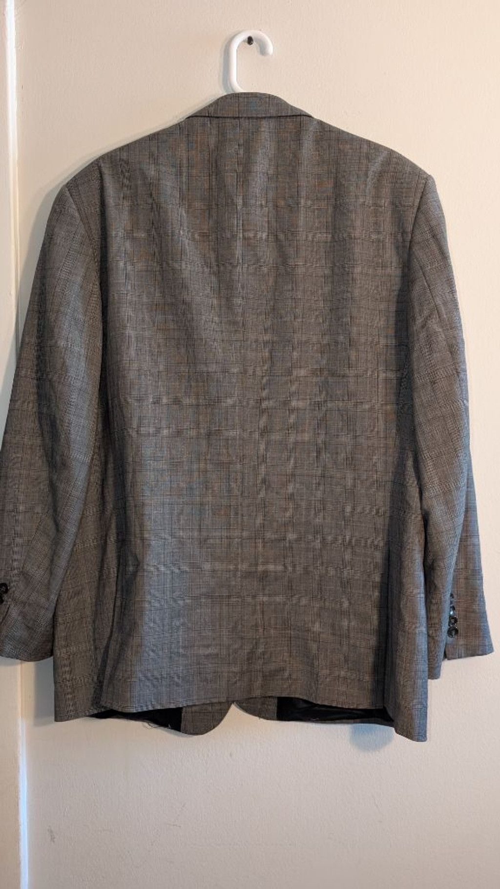 Kenneth Cole Kenneth Cole New York Gray Plaid Wool Sport Coat 46R, Men Size 46R - 6 Thumbnail