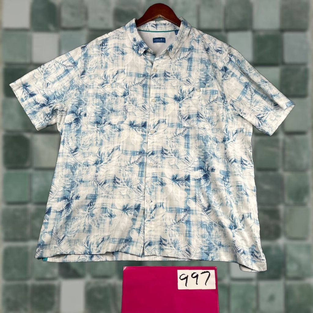Vintage VINTAGE? No. Caribbean Joe Tropical Shirt 2XL Lightweight Button Up Short Sleeve Mens Size US XXL / EU 58 / 5 - 1 Thumbnail