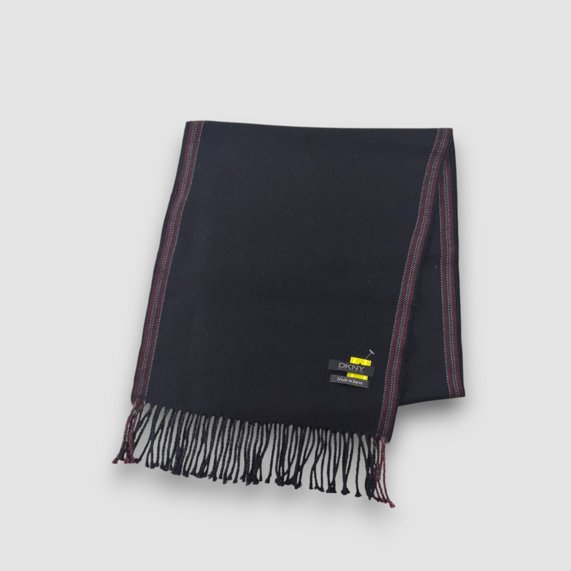 DKNY Vintage DKNY Scarf Fringe Muffler Winter Wool Scarves Size ONE SIZE - 1 Thumbnail