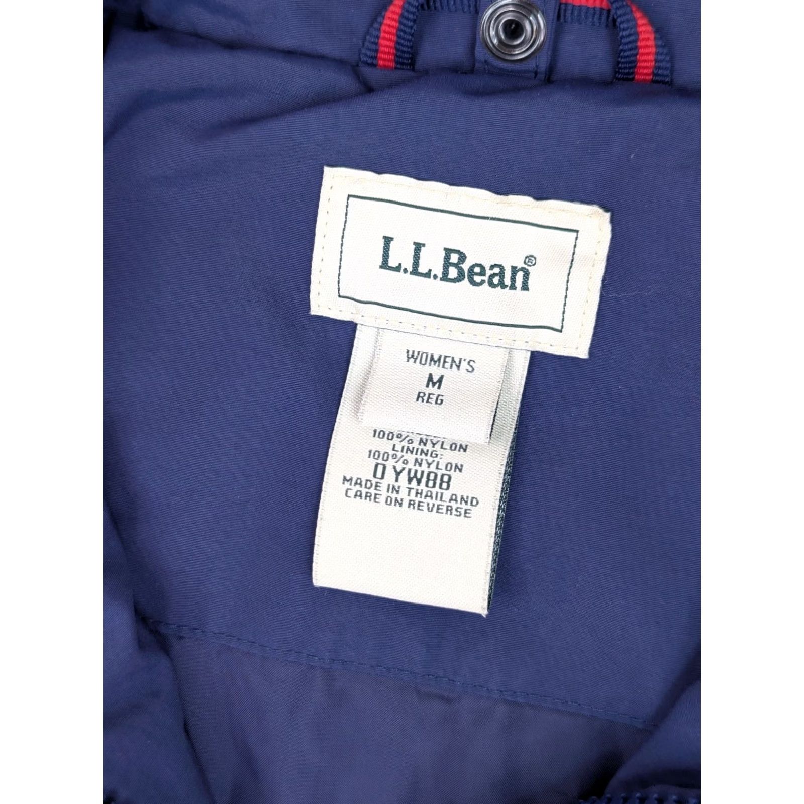 Vintage VINTAGE LL Bean Rain Jacket Women M Reg Navy Blue Stowaway Hood Hooded Zipper Logo Button Liner Not Included Jacket Size M / US 6-8 / IT 42-44 - 3 Thumbnail